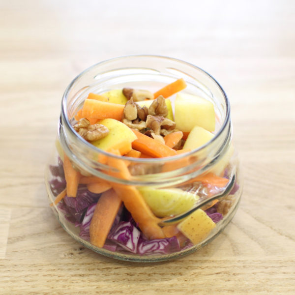 red cabbage apple & nuts salad